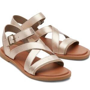 Toms Sloane Strappy Sandal gold sz 10 NWT